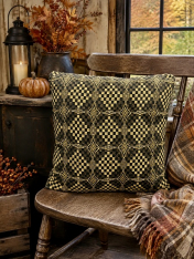 SHADOWBROOK BLACK/MUSTARD PILLOW 16X16